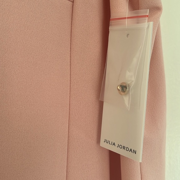 NWT Julia Jordan Blush Knot Halter Neck Sleeveless Faux Wrap Tulip Midi Dress - Picture 4 of 4